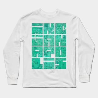 Indianapolis, USA City Map Typography - Watercolor Long Sleeve T-Shirt